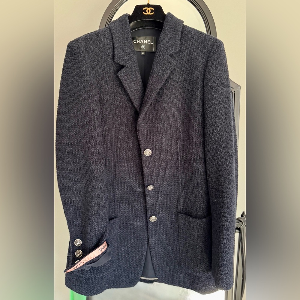 Classic Chanel navy blazer